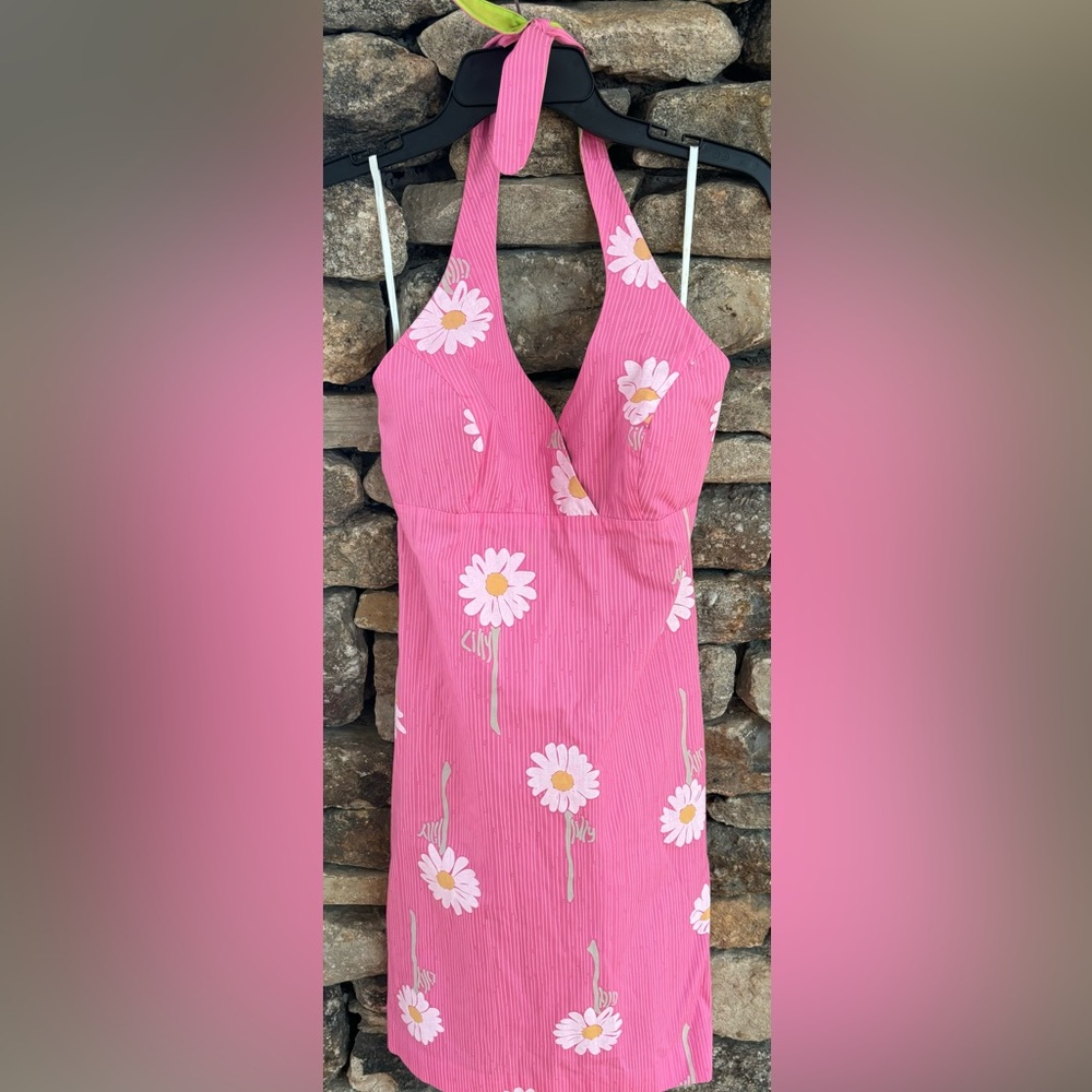 Lilly Pulitzer Dress 4 halter DAISIES Pink DRESS